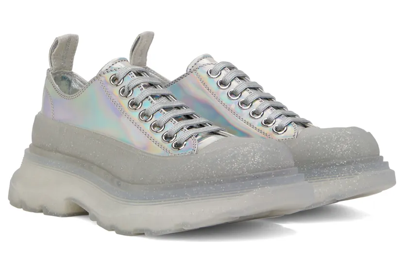 Alexander McQueen Silver Tread Slick Sneakers (697079W4T71) (4)