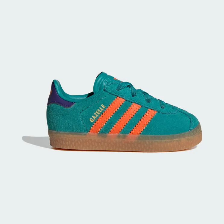 Adidas Gazelle Comfort Closure met Elastische Veters Kids Pure Teal / Impact Orange / Collegiate Purple (JR5940)