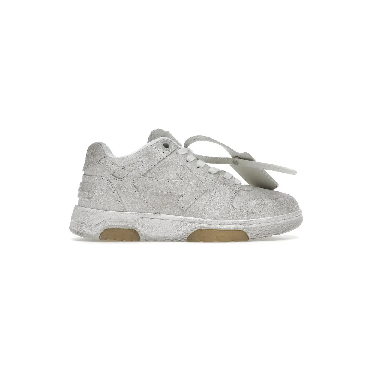 OFF-WHITE Out Of Office OOO Low Tops Vintage Suede Destressed White (OMIA189F22LEA0120101)