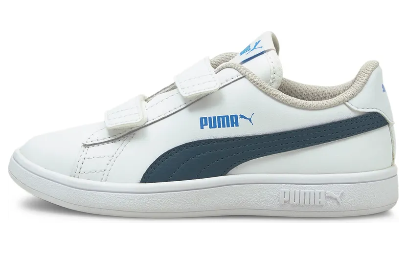 Puma Smash v2 Leather sportscchoenen Wit/Blauw (365173-30)