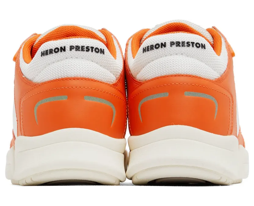 Heron Preston Orange & White Low Key Sneakers (HMIA025S22LEA0012001) (2)
