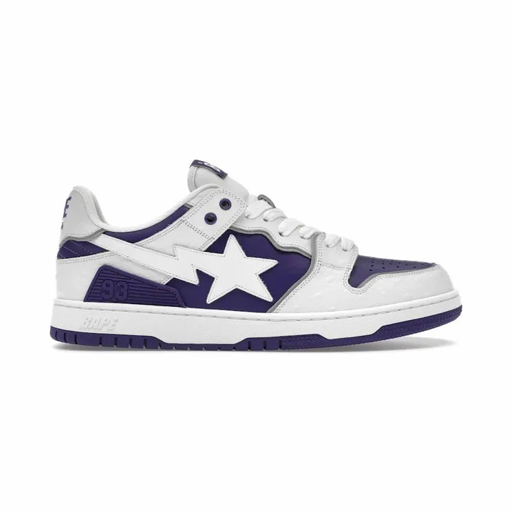 A Bathing Ape Sk8 Sta #1 Ostrich Pack White Purple (1K30-191-308-PUR)