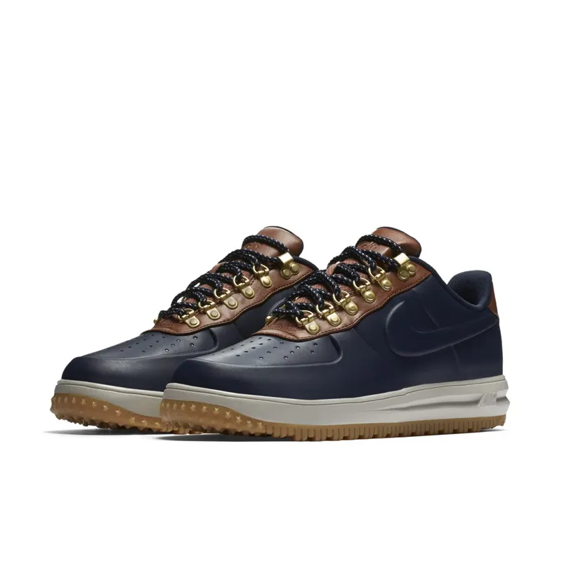 Nike Lunar Force 1 Duckboot Low Obsidian Saddle Brown Obsidian/Saddle Brown-Light Bone-Obsidian (AA1125-400)
