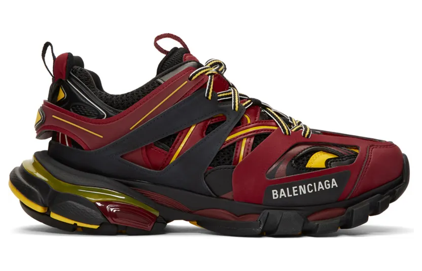 Balenciaga Track Trainers Burgundy Black