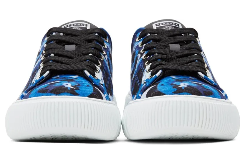 VERSACE Blue Baroccoflage Greca Low-Top 5U15P BLUE (DSU8404 1A00815) (2)