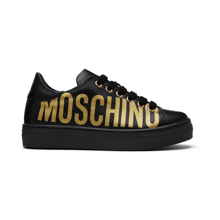 Moschino Kids Black Leather Sneakers (71766)