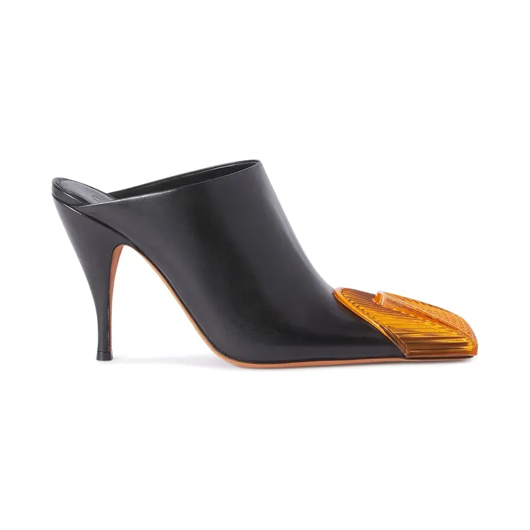 OFF-WHITE Lunar Mules Black Orange (OWIJ038F23LEA0011020)