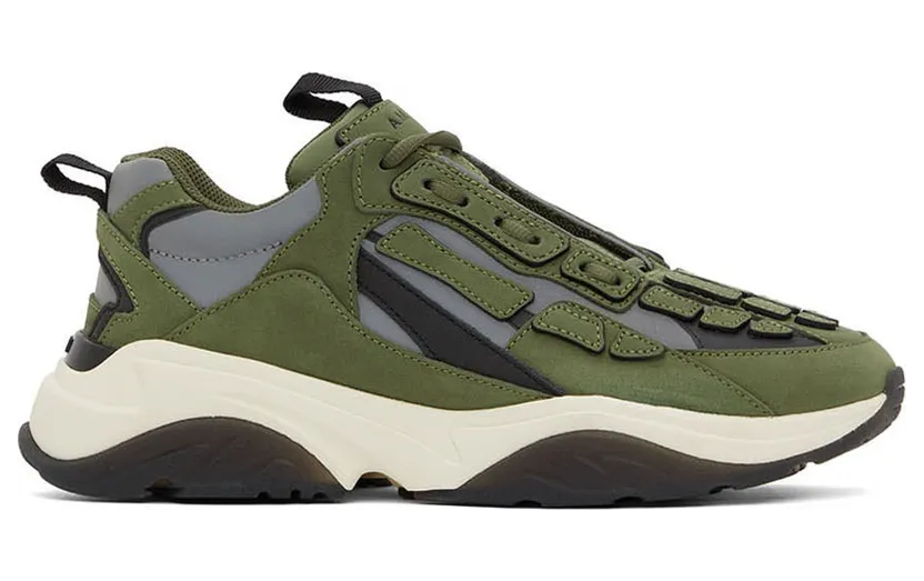 AMIRI Green & Black Bone Runner Low-Top Sneakers (PF22MFS009-348)