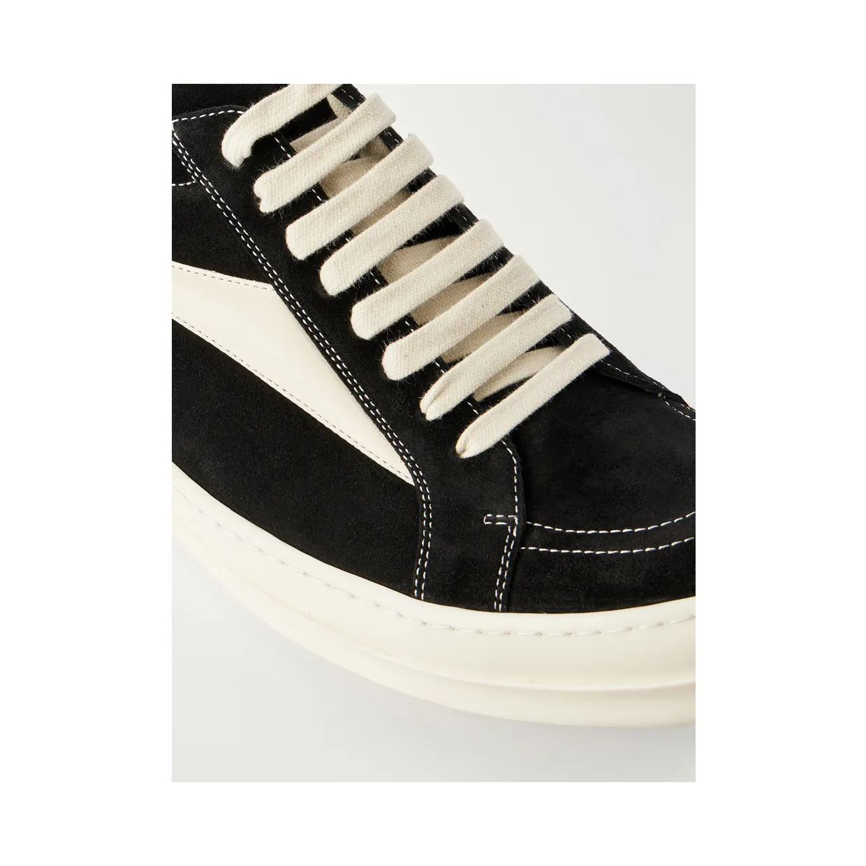 Rick Owens Vintage Suede-Trimmed Leather and Rubber Sneakers Black (RU02F4897) (5)