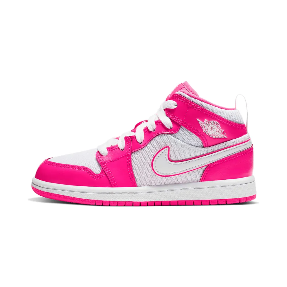 Jordan 1 Mid Hyper Pink White (PS)