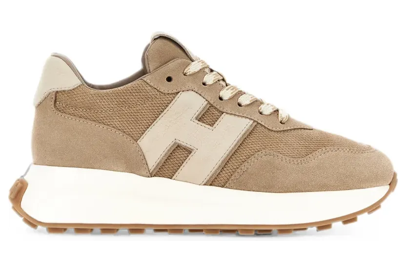 Hogan H641 logo-patch sneakers – Beige (HXW6410EH41VFX)