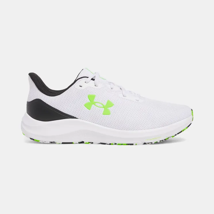 Under Armour Charged Pursuit 4 White Black Hyper Green (3028254-101)