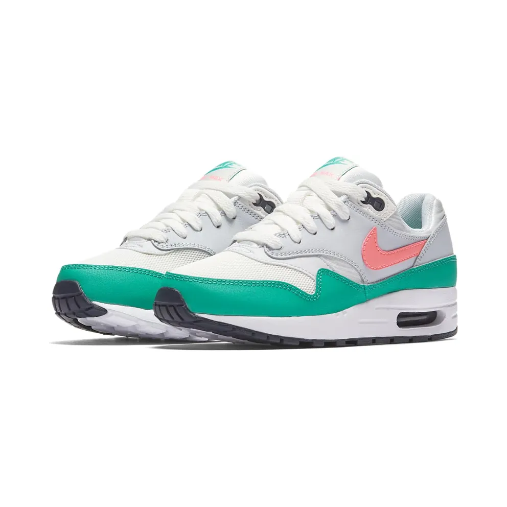 Nike Air Max 1 South Beach (GS) Summit White/Kinetic Green-Pure Platinum-Sunset Pulse (807602-105)