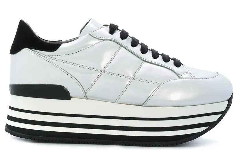 Hogan ‘Maxi H222’ Sneakers mit Plateausohle – Silber (GYW2830J0602M80ZHC)