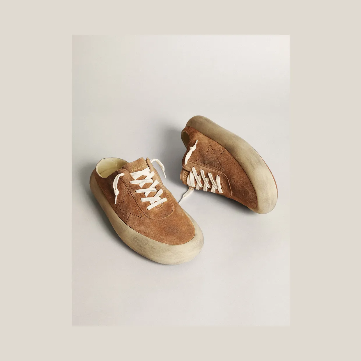 Golden Goose Space-Star Sabots In Tobacco Suede With Perforated Star (GMF00382.F003329.55353) (2)