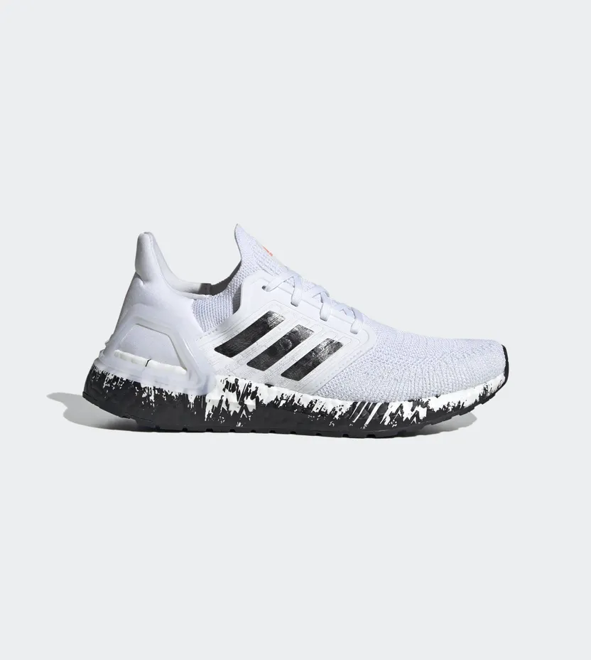 Adidas UltraBoost 20 ‘Paint Splatter – White Black’ Cloud White/Core Black/Signal Coral (EG1370)