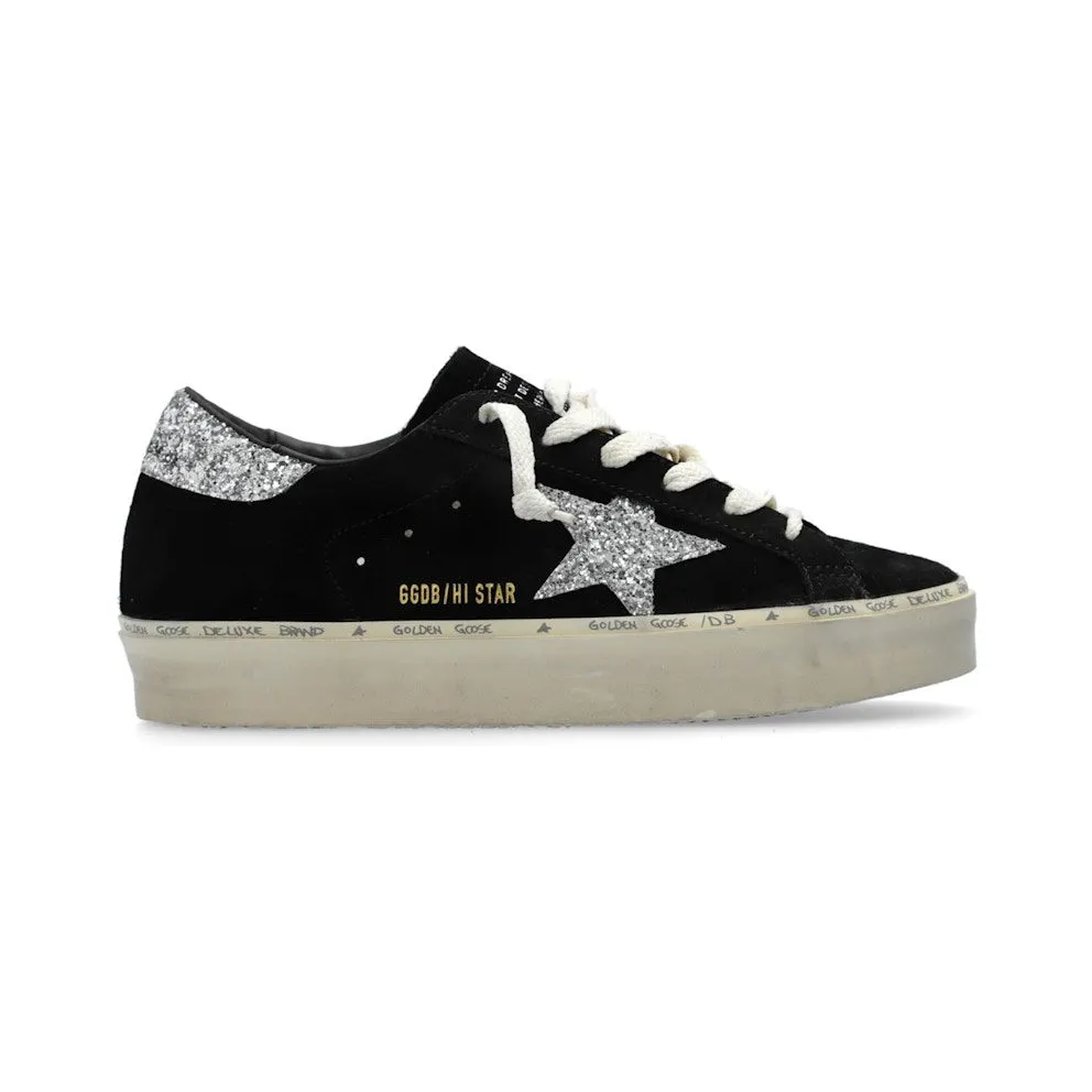 Golden Goose Hi Star Suede Black Silver Glitter (GWF00118-F006389-90179)