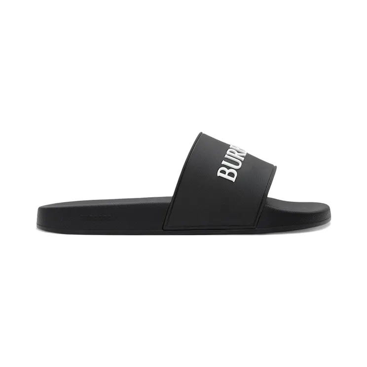 Burberry Furley Logo Slides Black White (8123601)