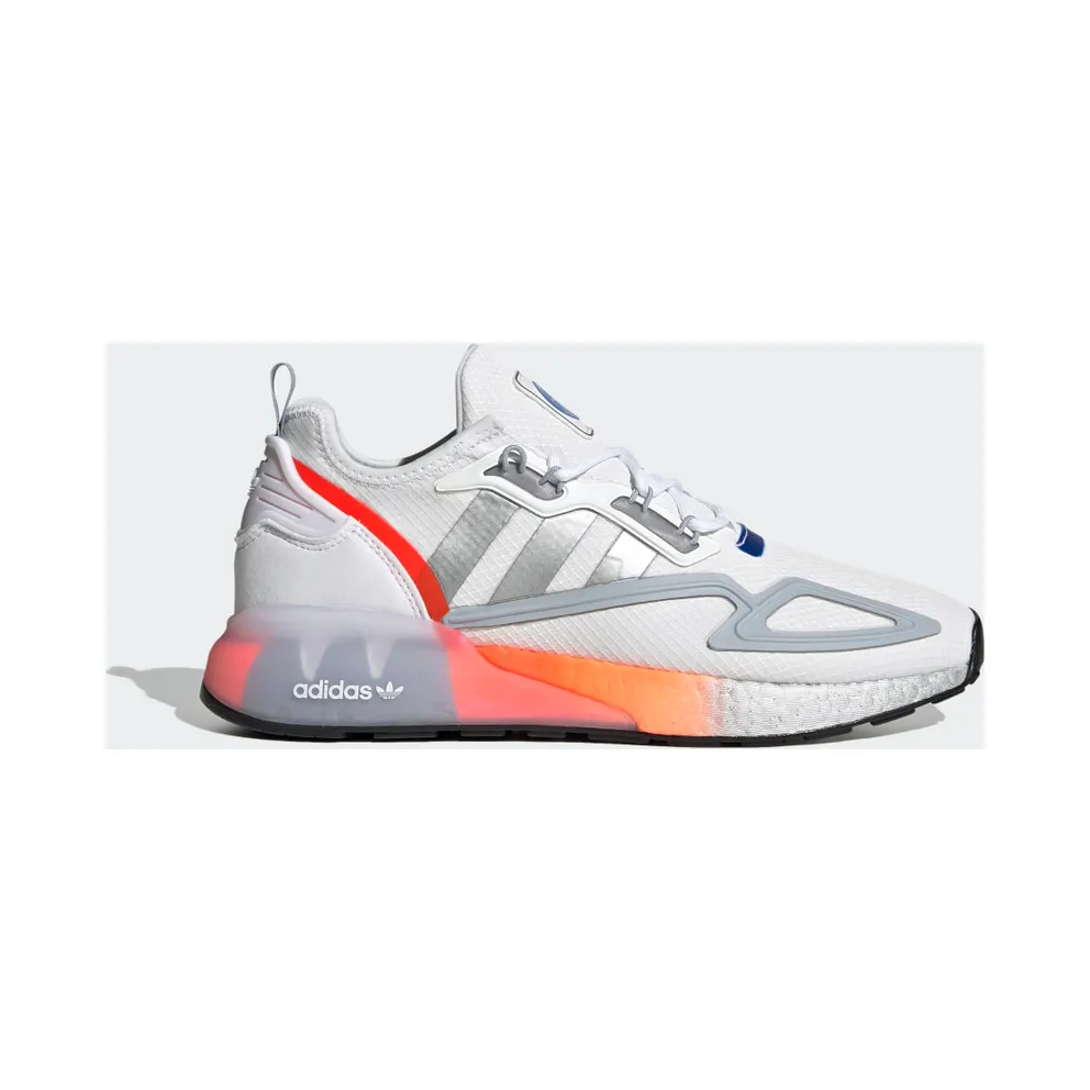 adidas ZX 2K Boost Schuh Cloud White / Metallic Silver / Glow Blue (FY5725)