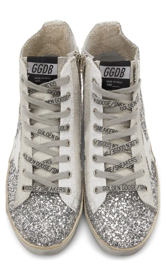 Golden Goose Glitter & Suede Francy Sneakers (F00113.F002029.70160) (5)