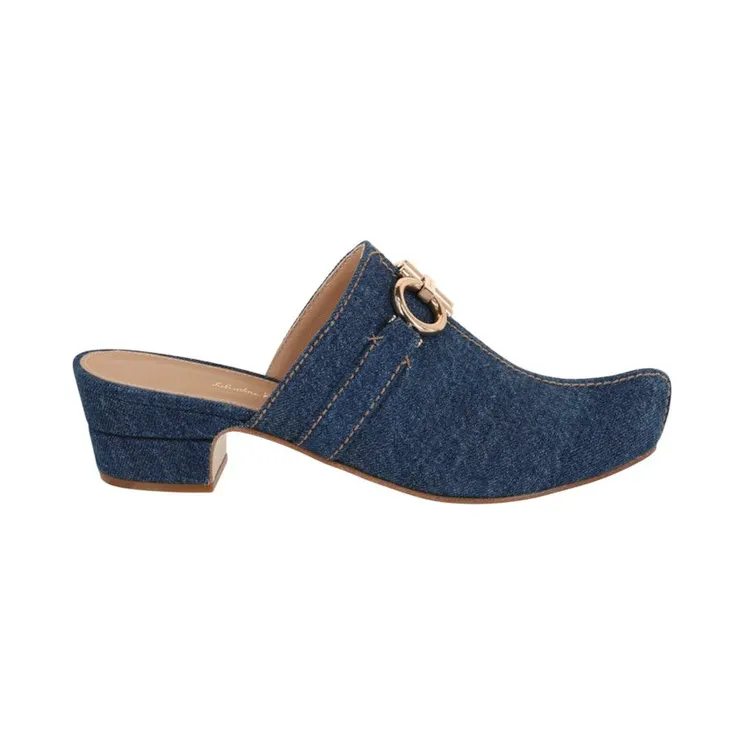 Ferragamo Phobos Denim Mules Blue (01D437-752536-1C)
