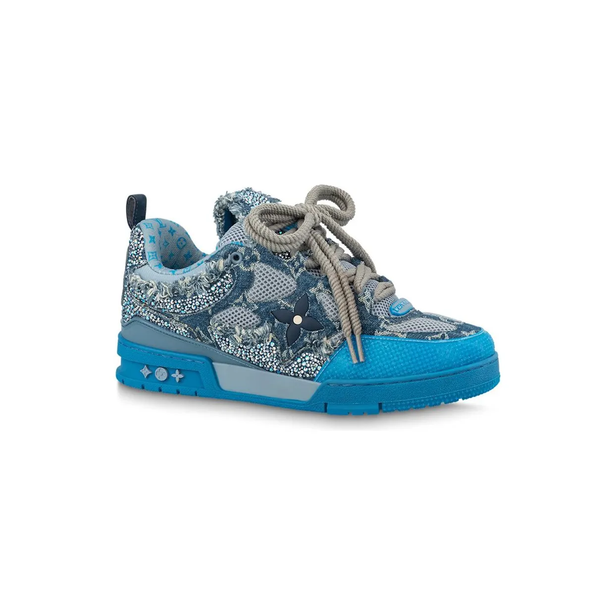 Louis Vuitton Skate Trainer Blue Swarovski Monogram (1ABMHB)