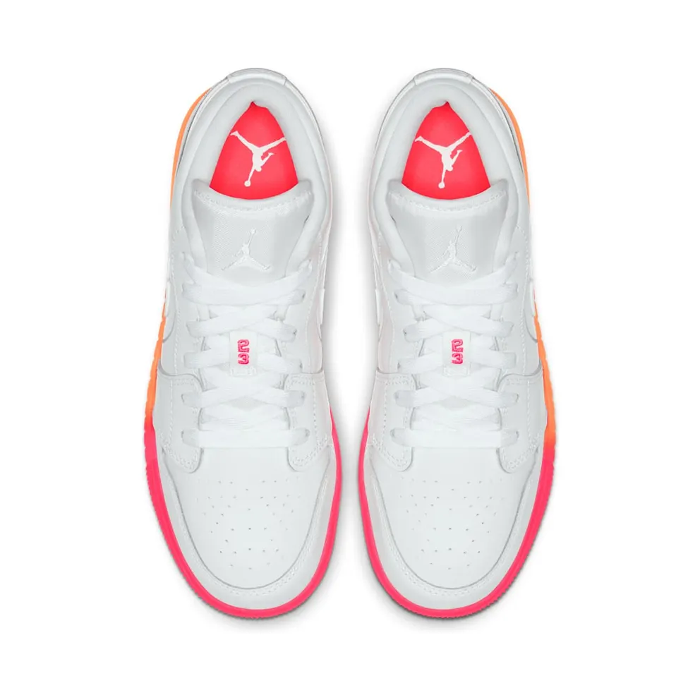 Jordan 1 Low Sunrise (GS) White/Bright Crimson-Bright Mango-White (554723-100)