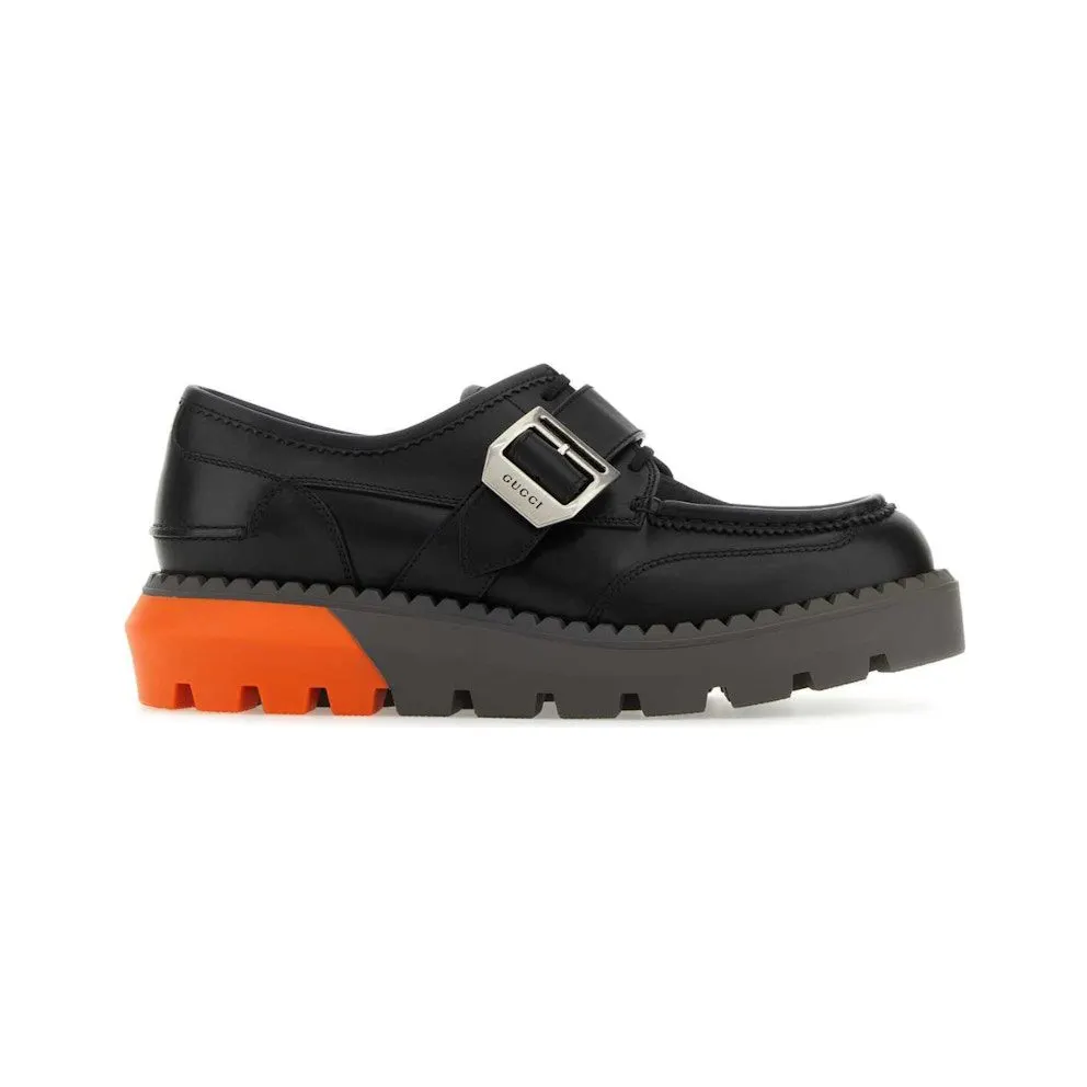 Gucci Lace Up Shoe Buckle Black Orange (739868 AABZ0 1000)