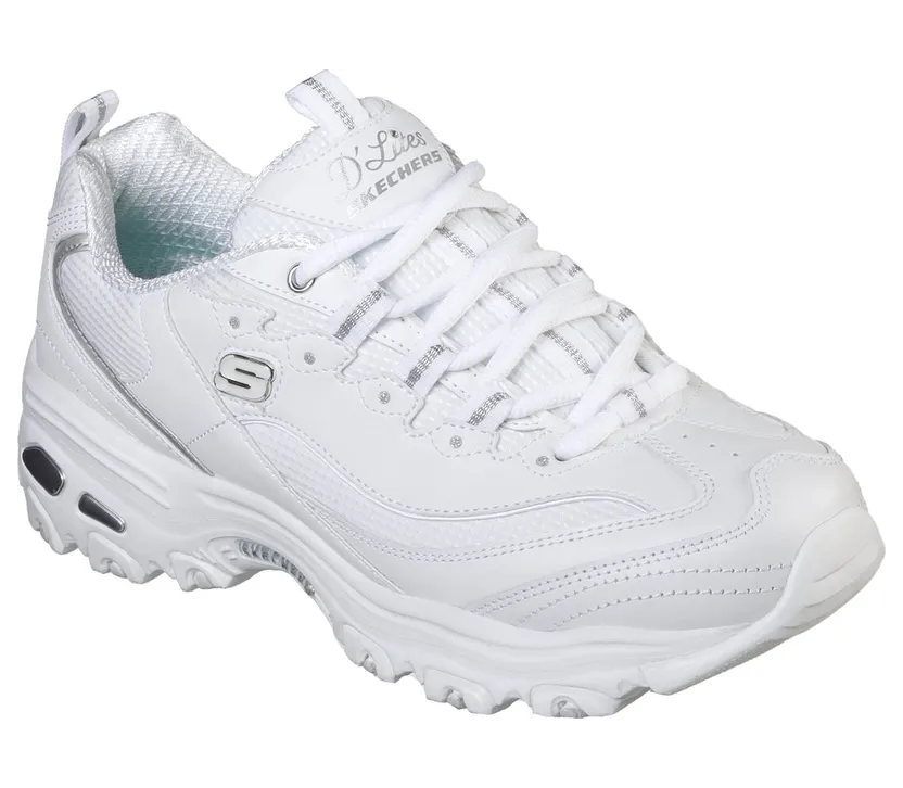 Skechers D’Lites – Endless Dream Sneaker Wit/Zilver
