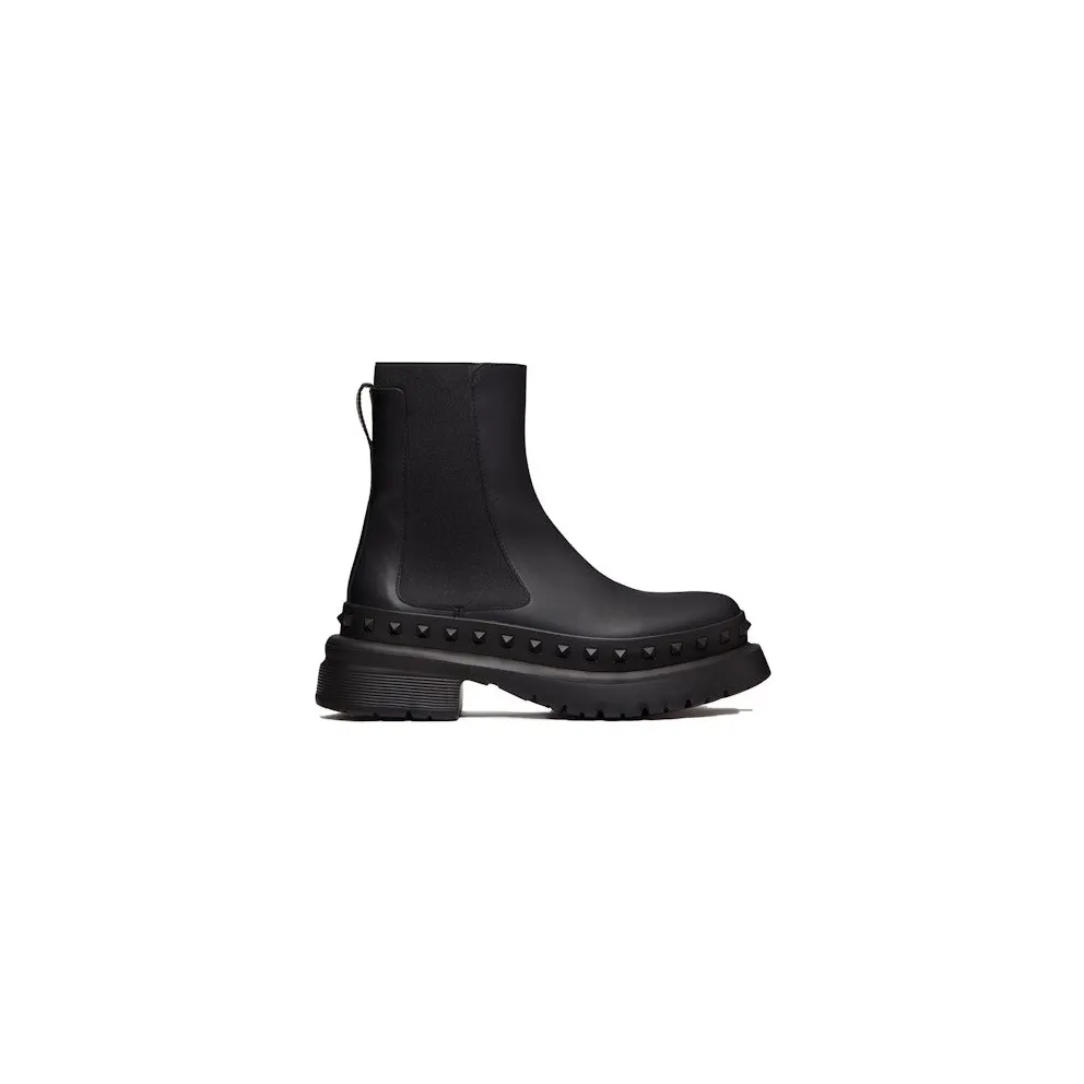 Valentino M-Way Rockstud Beatle Boots Black (3Y2S0H33GZZ_0NO)