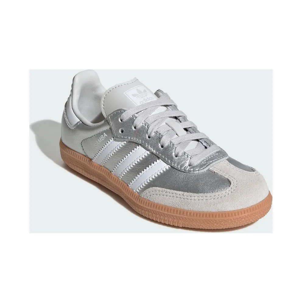 Adidas SAMBA OG Shoes Silver Metallic / Cloud White / Gum (KK2344)