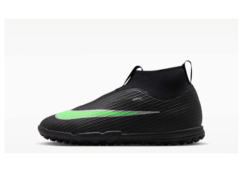 Nike Jr. Mercurial Superfly 11 Academy ‘ Multi-Ground High-Top “Black/Black/Illusion Green” (IO1497-001)