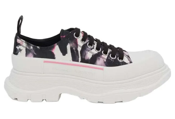 Alexander McQueen Watercolour Graffiti Tread Slick White Black Pink (733065W4PM18893)