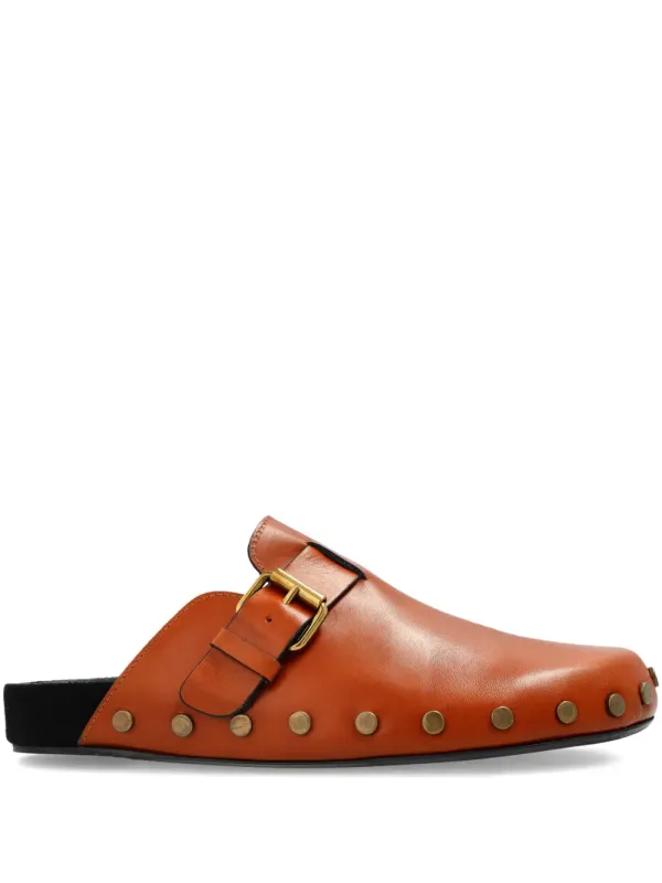 ISABEL MARANT Klompen with gespsluiting and studs – Brown (ML0005FAC3A25S)