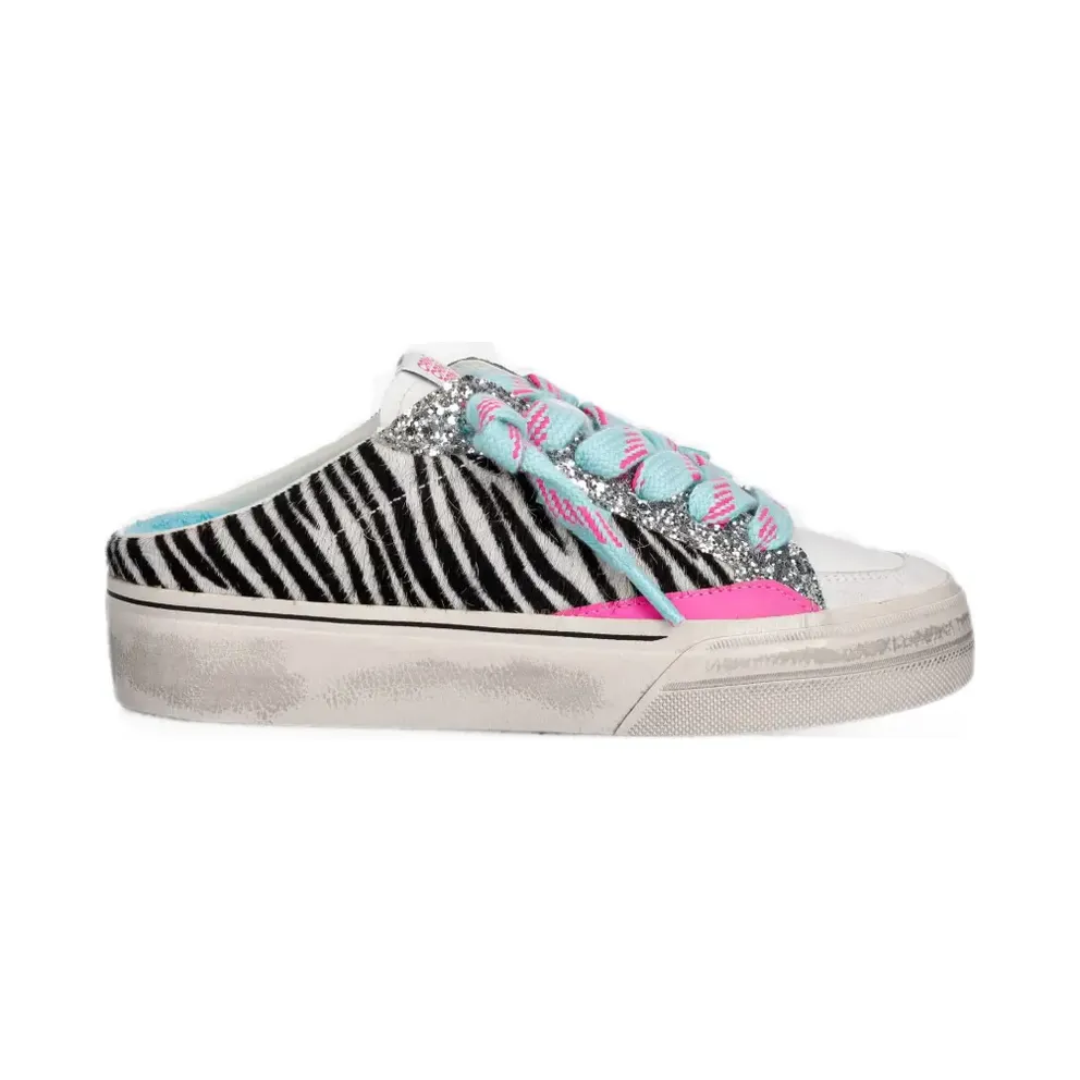 Crime London Soho with zebra-print and glitters – White (29551PP8)