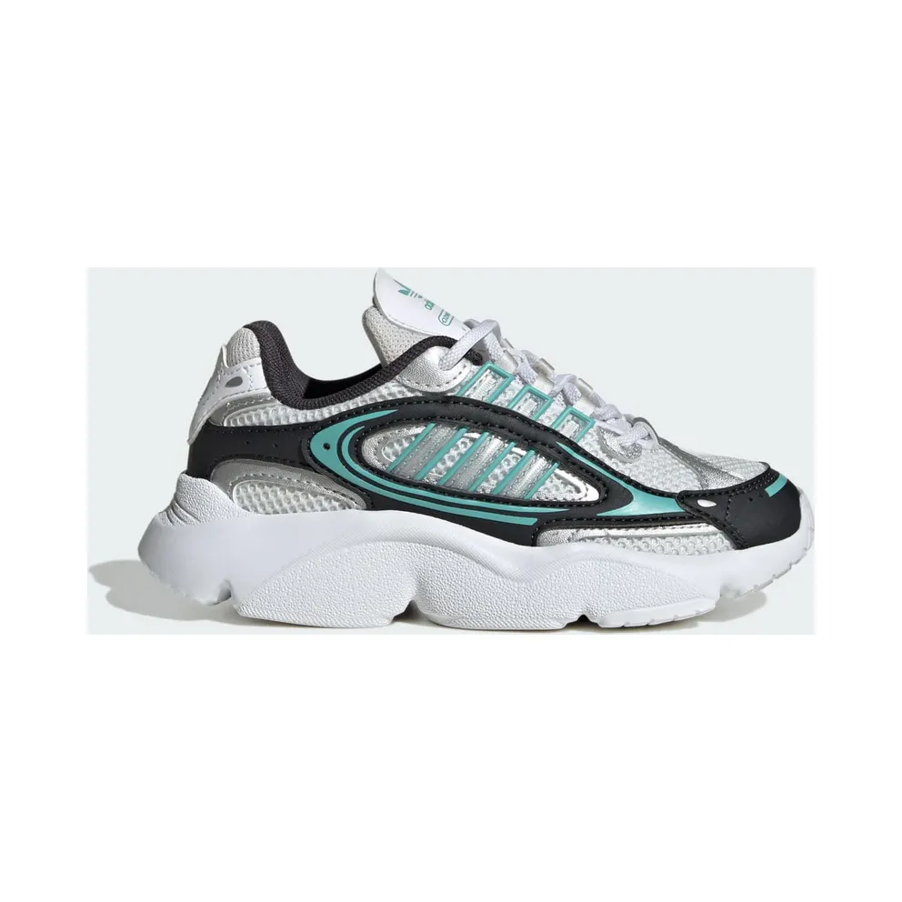 adidas Ozmillen Elastic Lace Shoes Kids “Carbon / Silver Metallic / Mint Ton” (JS0717)