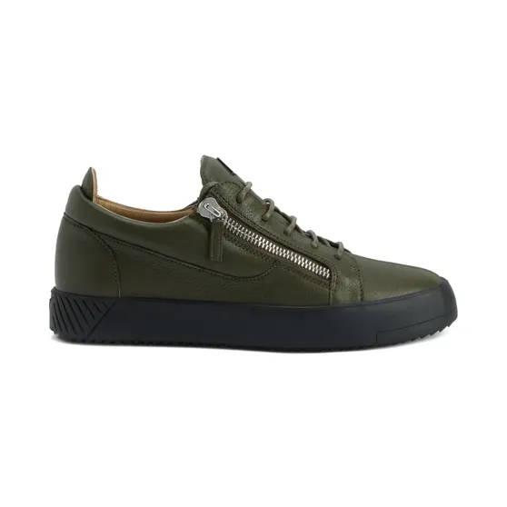 Giuseppe Zanotti Frankie leren met ritsdetail “Green” (RU50028H02)