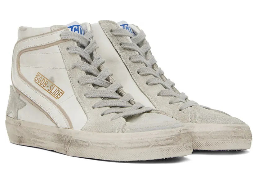 Golden Goose White & Gray Slide Classic High-Top Sneakers (GMF00115.F000324.1027) (4)