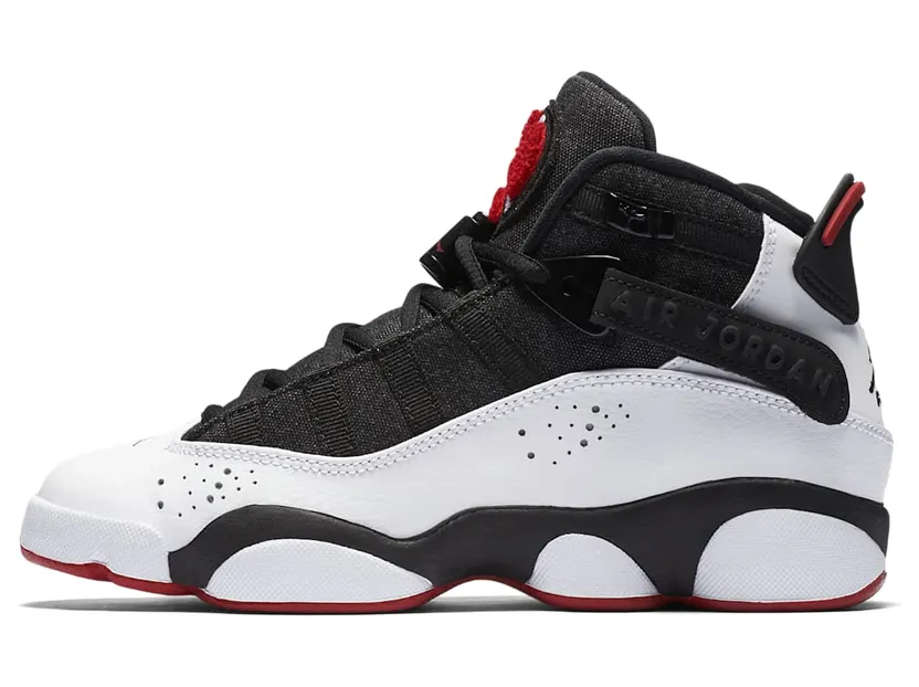 Jordan 6 Rings BG ‘Black White Gym Red’ Black/White-Gym Red-Black (323419-012)