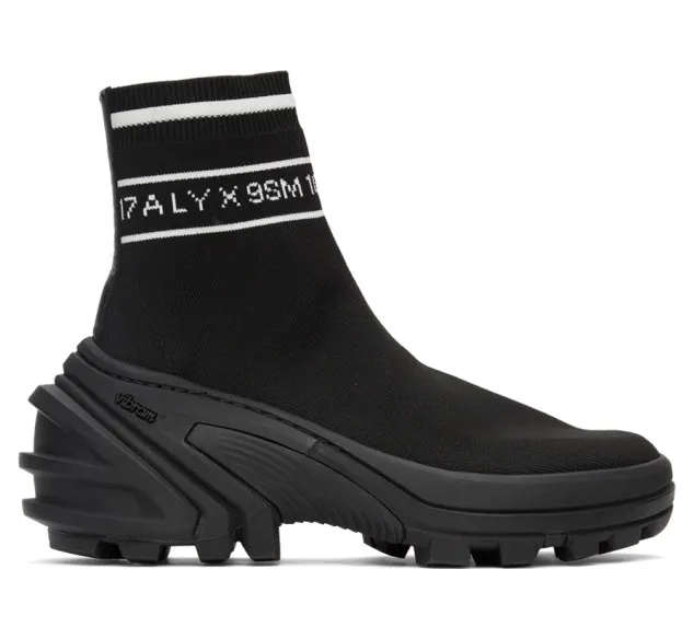 1017 ALYX 9SM Black Knit Logo High-Top Sneakers (AAUBO0041YA01.F20)