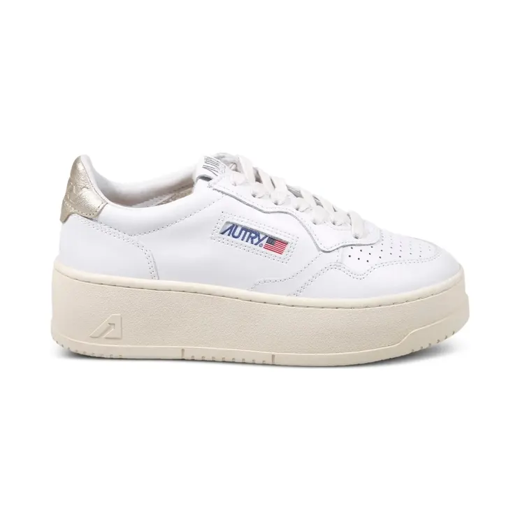 Autry met plateauzool en logo “White” (PTLWLL01WHITEPLATINUM)