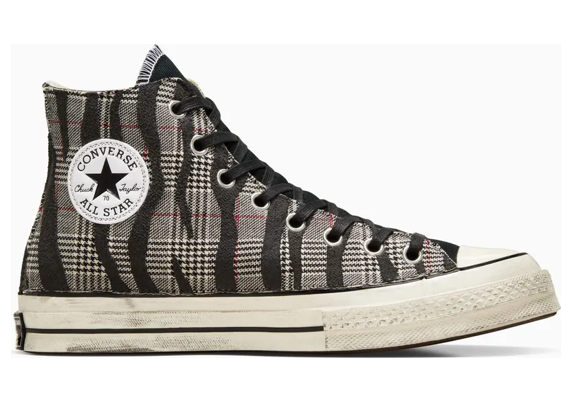 Converse Chuck 70 Zebra & Houndstooth Black Tartan Zebra (A12428C)