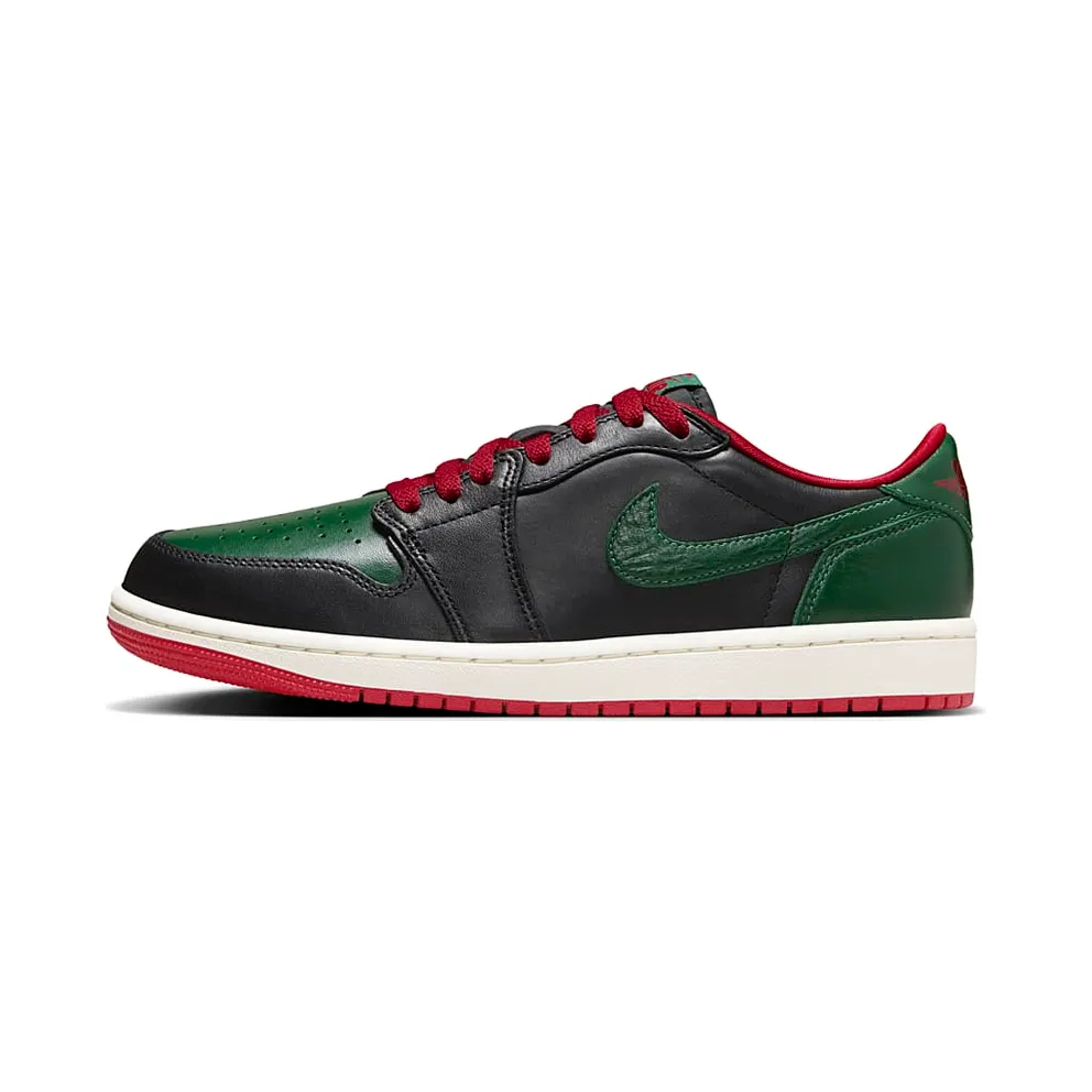 Air Jordan 1 Low OG ‘Black/Gorge Green’ Black/Varsity Red/Sail/Gorge Green (CZ0775-036)