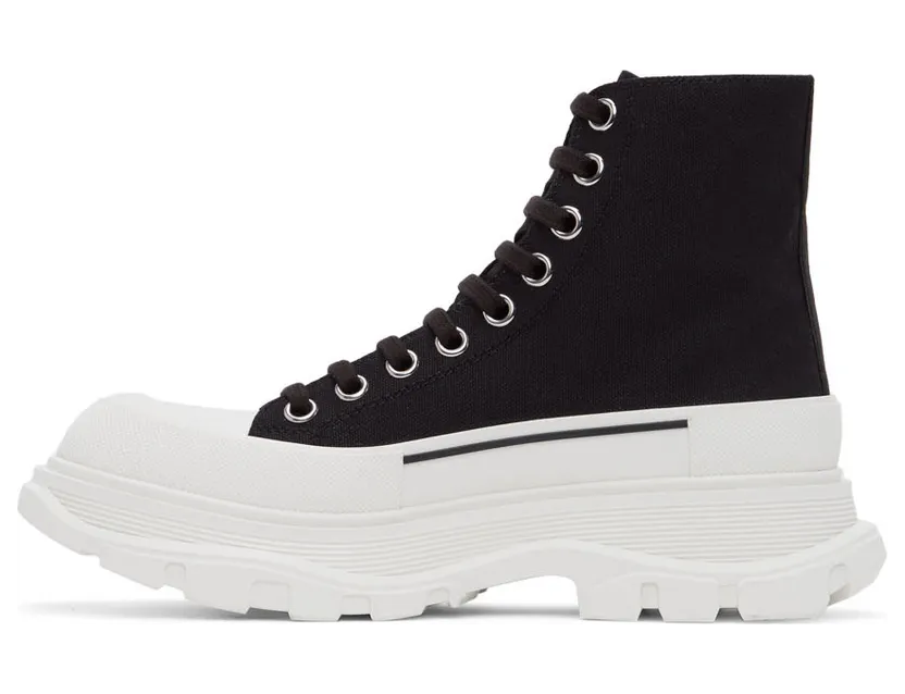 Alexander McQueen Black & White Tread Slick High Sneakers (611706W4MV2) (3)
