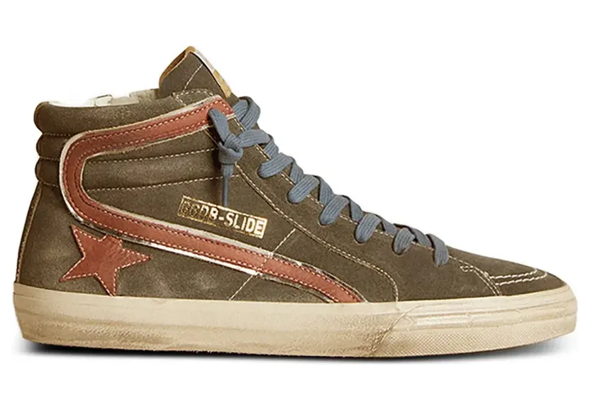 Golden Goose Leren met ster-verfraaiing “Grey” (GMF00115F006628)