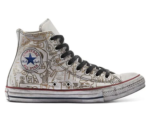 Converse Distressed Graffiti Chuck Taylor All Star High Top White White (169926C)