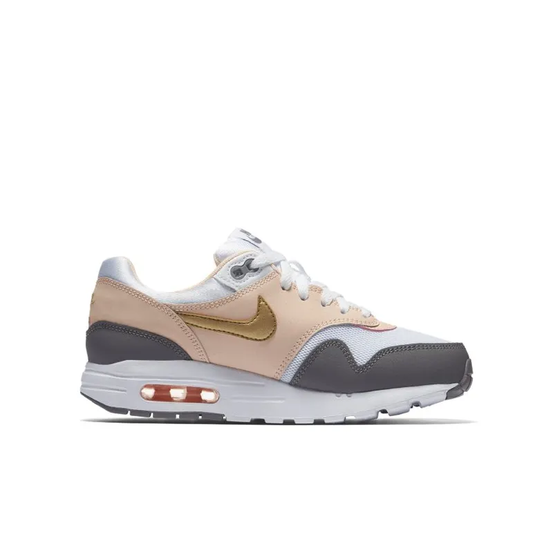 Nike Air Max 1 Crimson Tint (GS) White/Metallic Gold/Gun Smoke (807605-104)