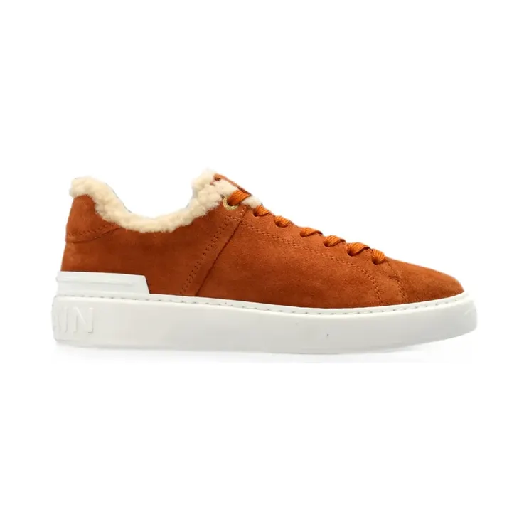 Balmain B-Court shearling-trim “Brown” (HN1VI690LSRG)