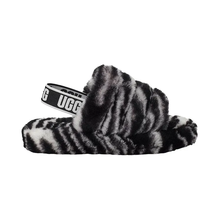 UGG Fluff Yeah Slide Zebra (1116156K-BWHT)
