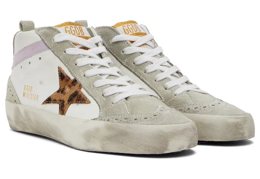 Golden Goose SSENSE Exclusive White & Grey Mid Star Sneakers (F00122.F001212.80903) (4)